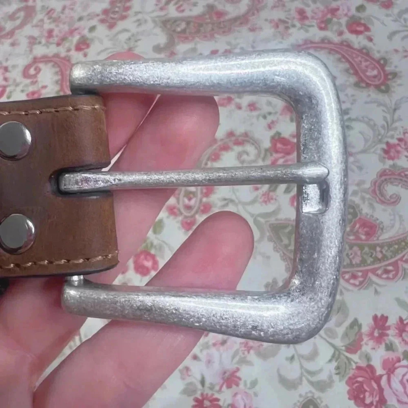 Nocona Men's Brown Leather Belt Silver Buckle Size 44
