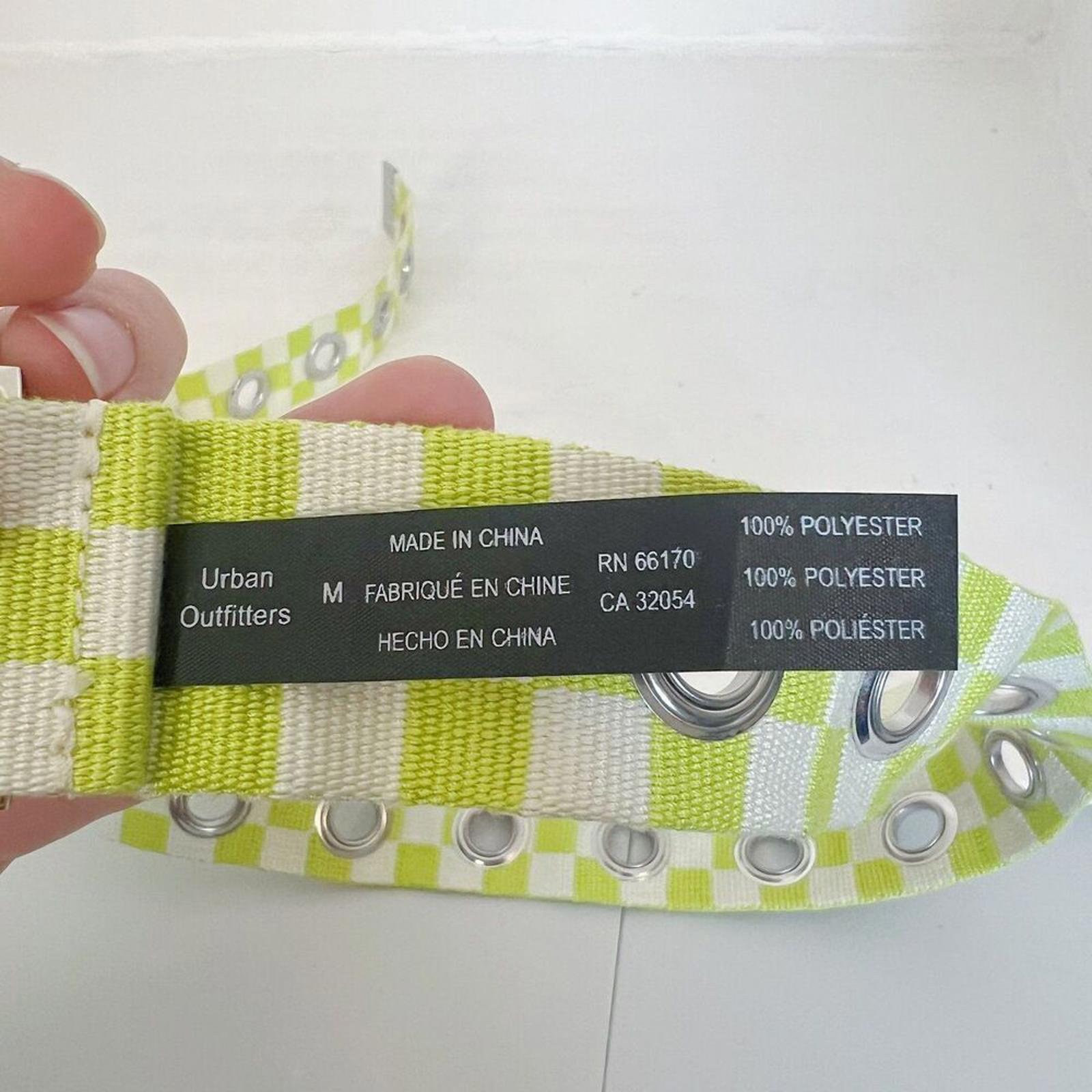 NWOT Urban Outfitters UO Green Checker Print Belt Women's Size M
