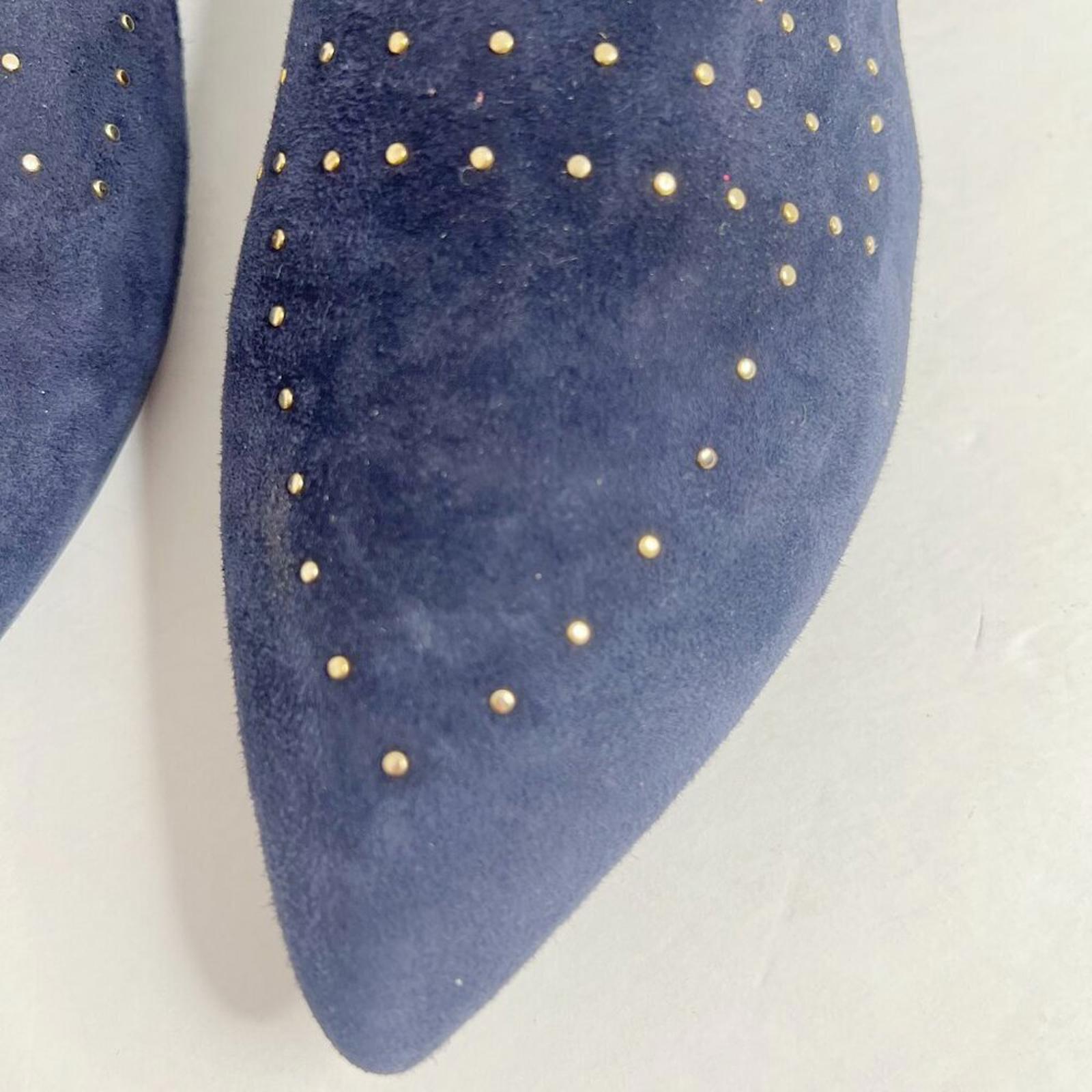 AGL Attilio Giusti Leombruni Studded Blue Suede Loafers Flats Women's Size 12