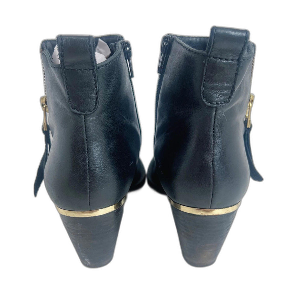 Steve Madden Wantagh Black Leather Suede Booties Ankle Boots Size 9