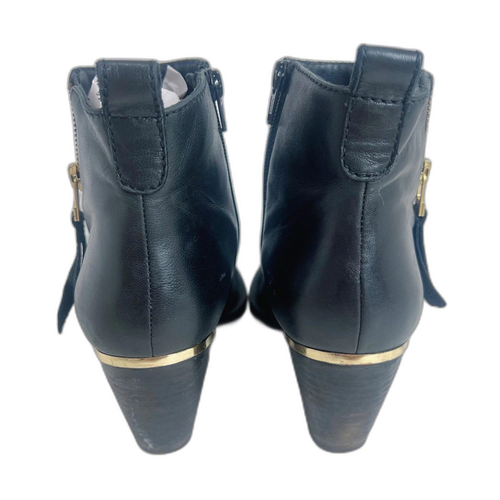 Steve Madden Wantagh Black Leather Suede Booties Ankle Boots Size 9