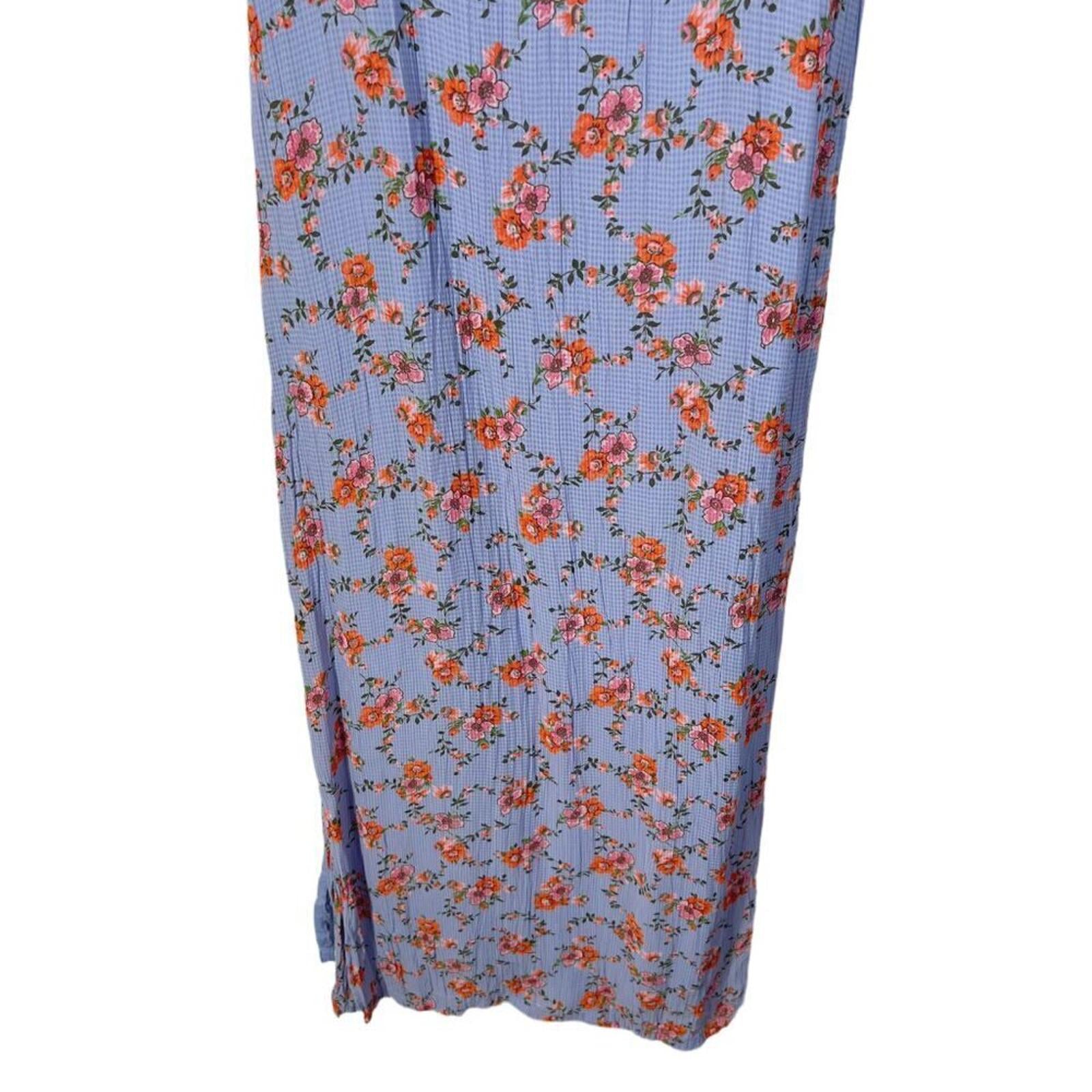 y2k Vintage April Cornell Purple Lilac and Orange Floral Maxi Dress Size S