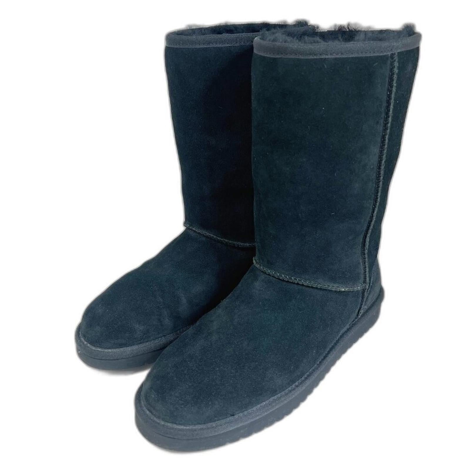 Koolaburra by Ugg Black Shearling Boots Fuzzy Leather Winter Fur Size 10
