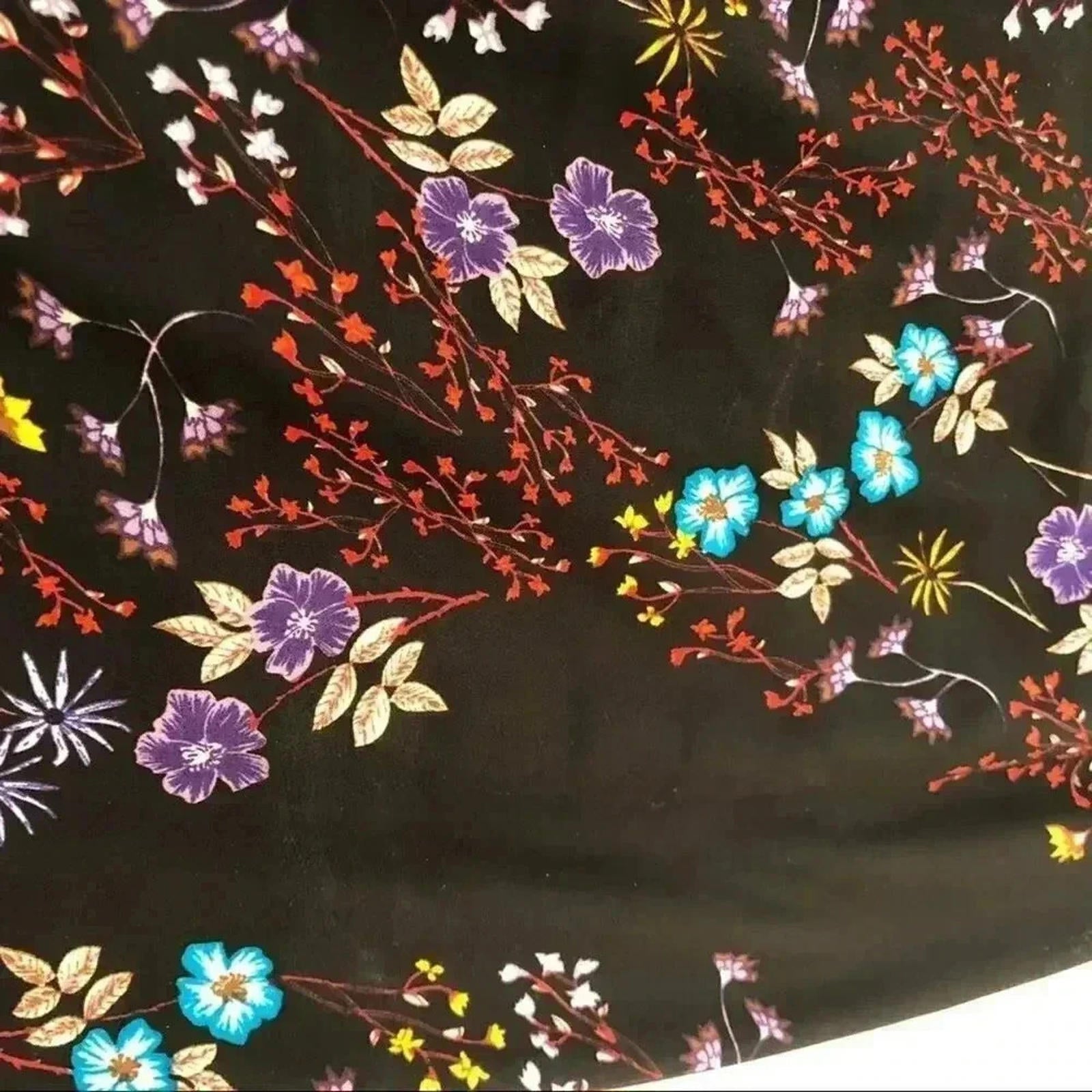 NWT Love, Fire Black Floral Midi Dress Chiffon Women's Size S