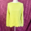 Talbots Wool Blend Lime Green Knit Crewneck Sweater Women's Size M