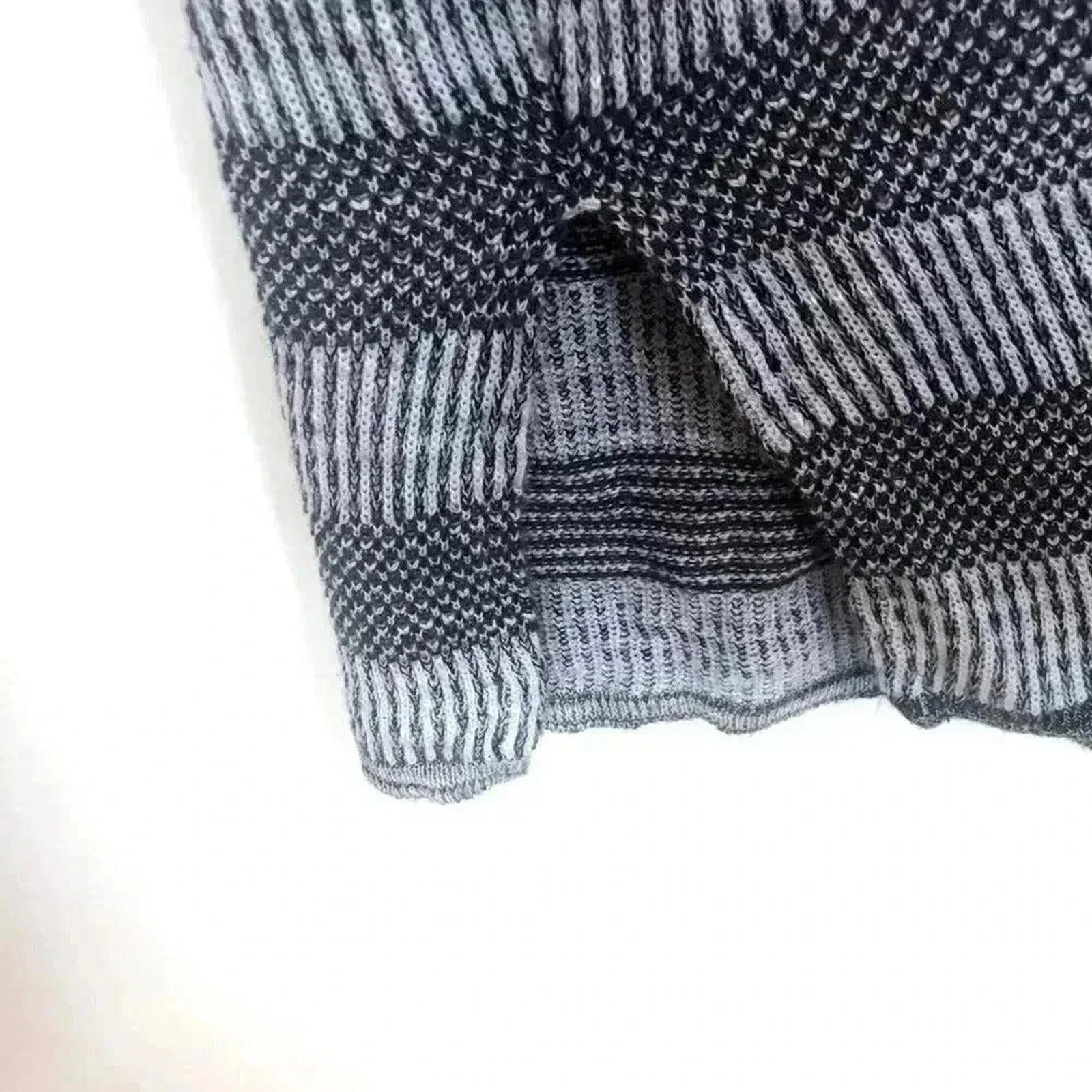 Absolutely Creative Worldwide Black White Knit Striped Cardigan Women's Size S
