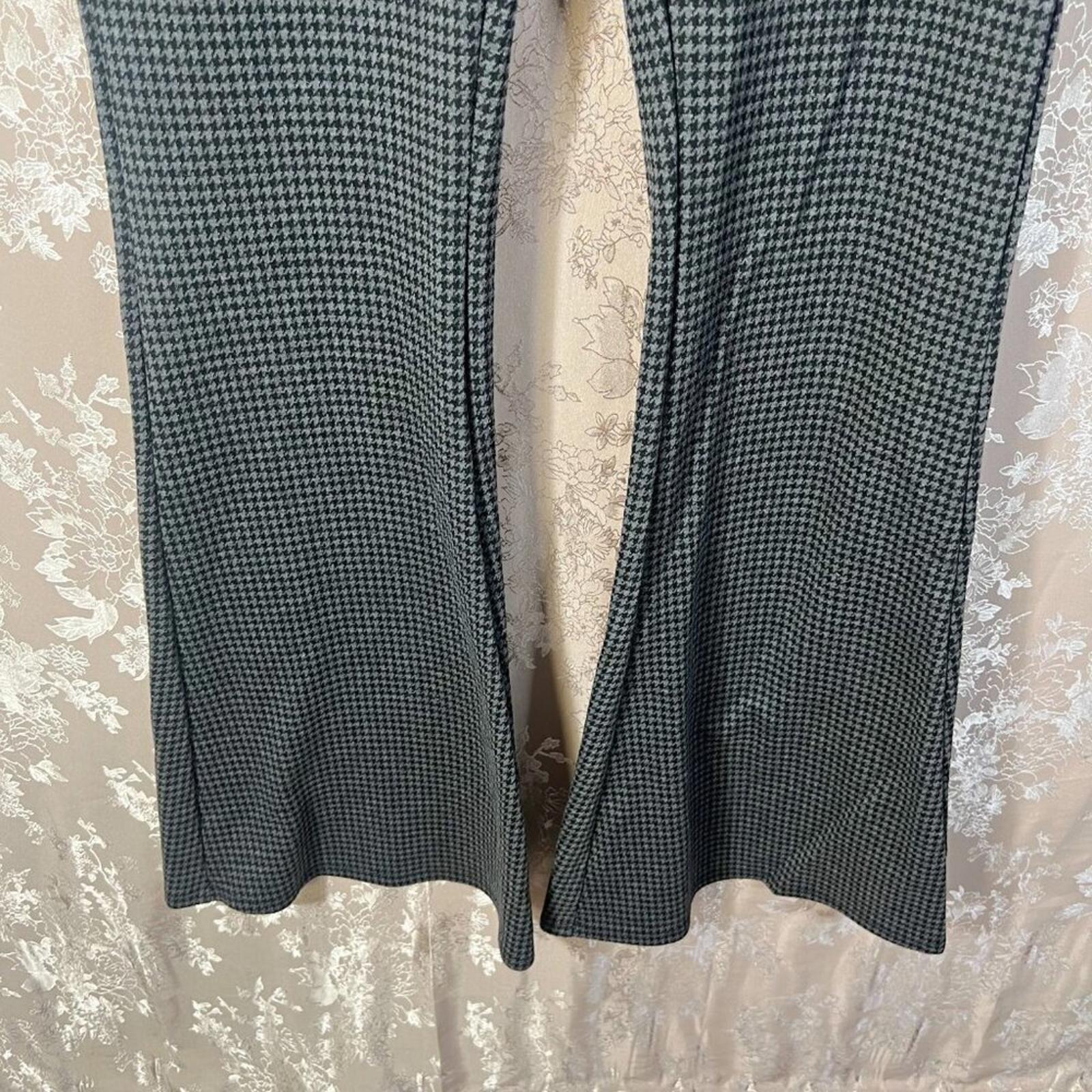 Bear Dance Black and Grey Houndstooth Flared Pants Women's Size L