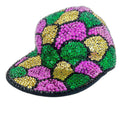 Handmade Sequined Hat Mardi Gras Baseball Cap Newsboy Cap Party Green Purple