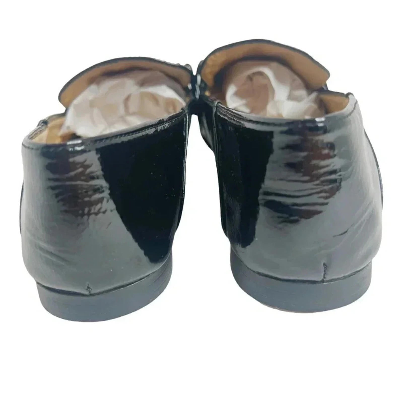 Franco Sarto Palmer Black Patent Leather Loafers Women's Size 8.5