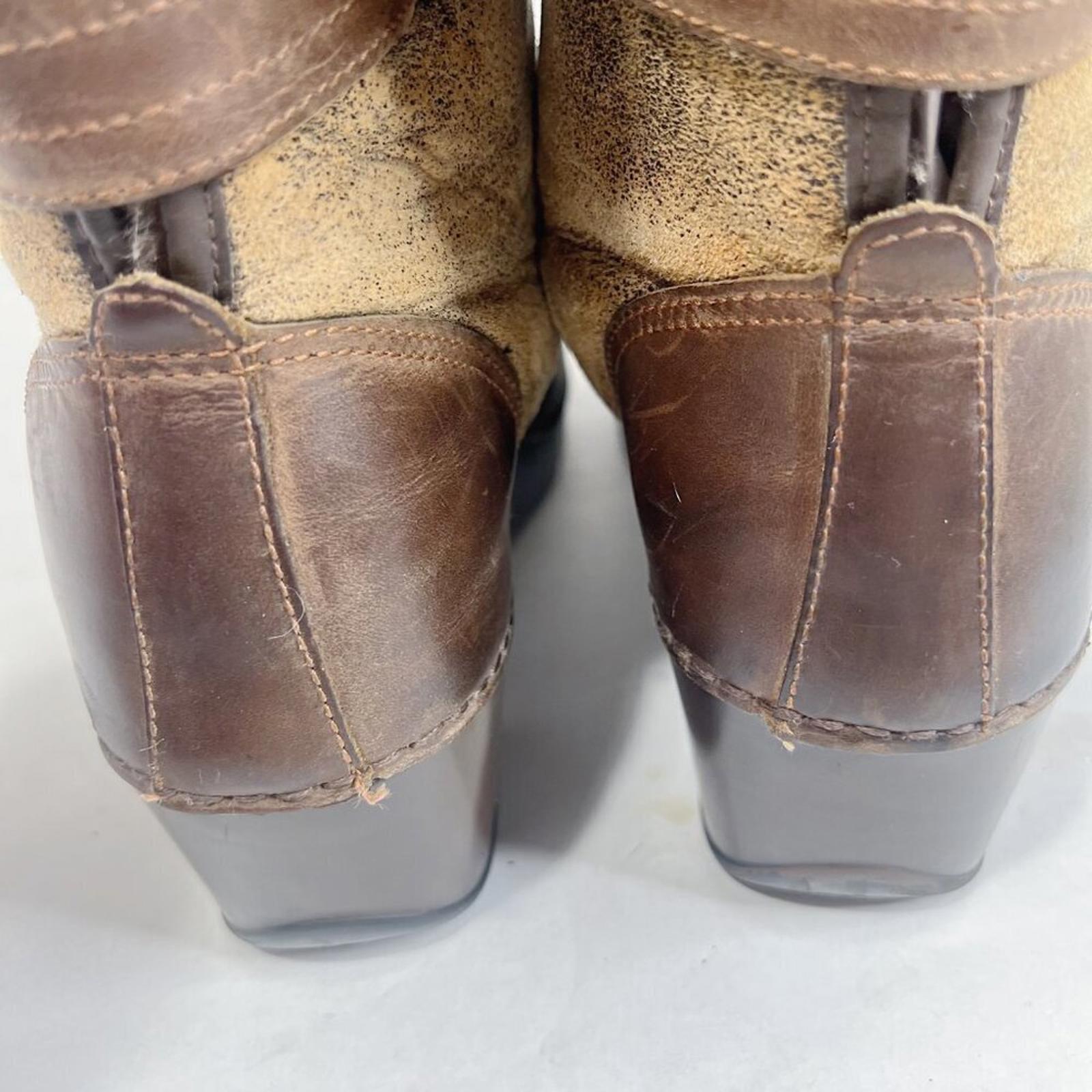 Dansko Stormy Women's Brown Leather Fur Lined Heeled Boots Booties Size 11.5 12