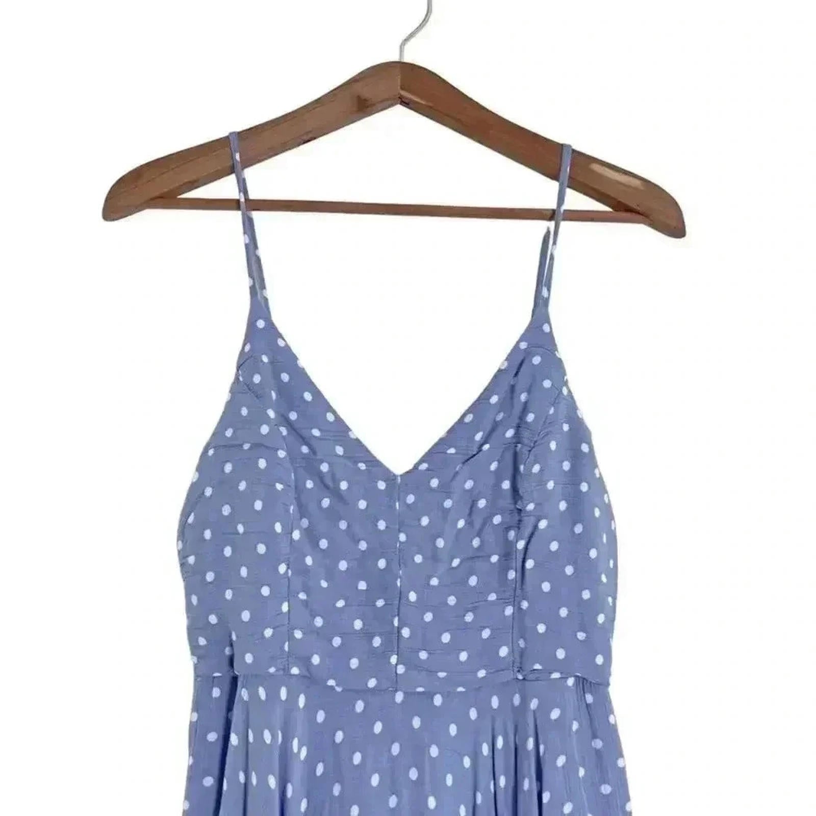 Aqua Blue Polka Dot A Line Dress Women's Size M
