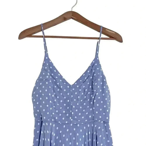 Aqua Blue Polka Dot A Line Dress Women's Size M