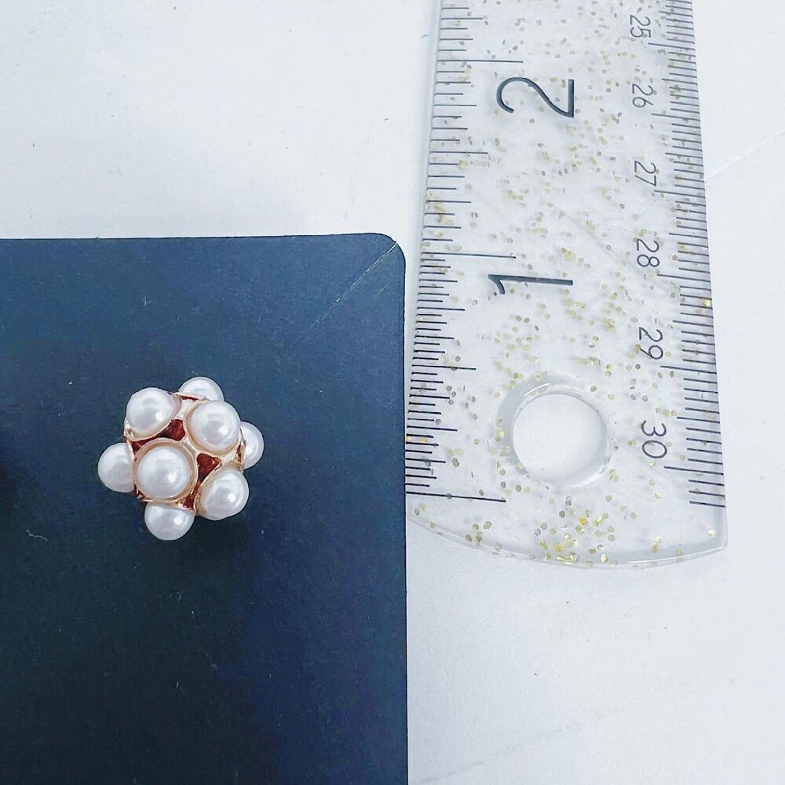 Pearl Cluster Earrings Gold Backing Classy Old Money Quiet Luxury