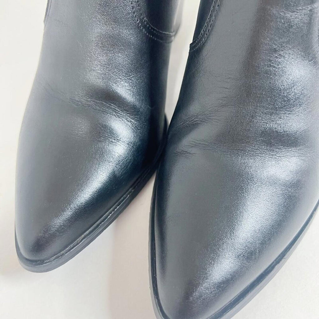 Steve Madden Patricia Black Leather Chelsea Boot Pointed Toe Bootie Size 10