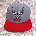 Vintage Chicago Bulls Mitchell & Ness Snapback Cap Grey and Red Baseball Hat