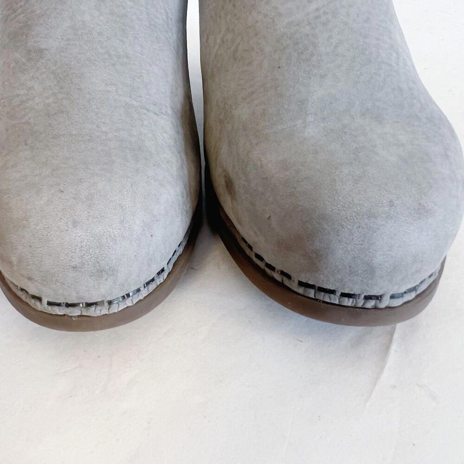 Dansko Hartley Boots Grey Nuback Ankle Boots Booties Women's Size 6.5-7