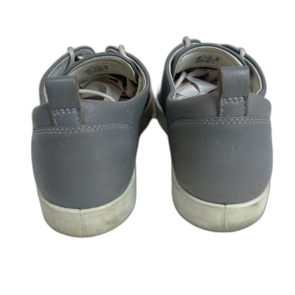 Ecco Gillian Grey Leather Lace Up Sneakers in Wild Dove Size 10-10.5