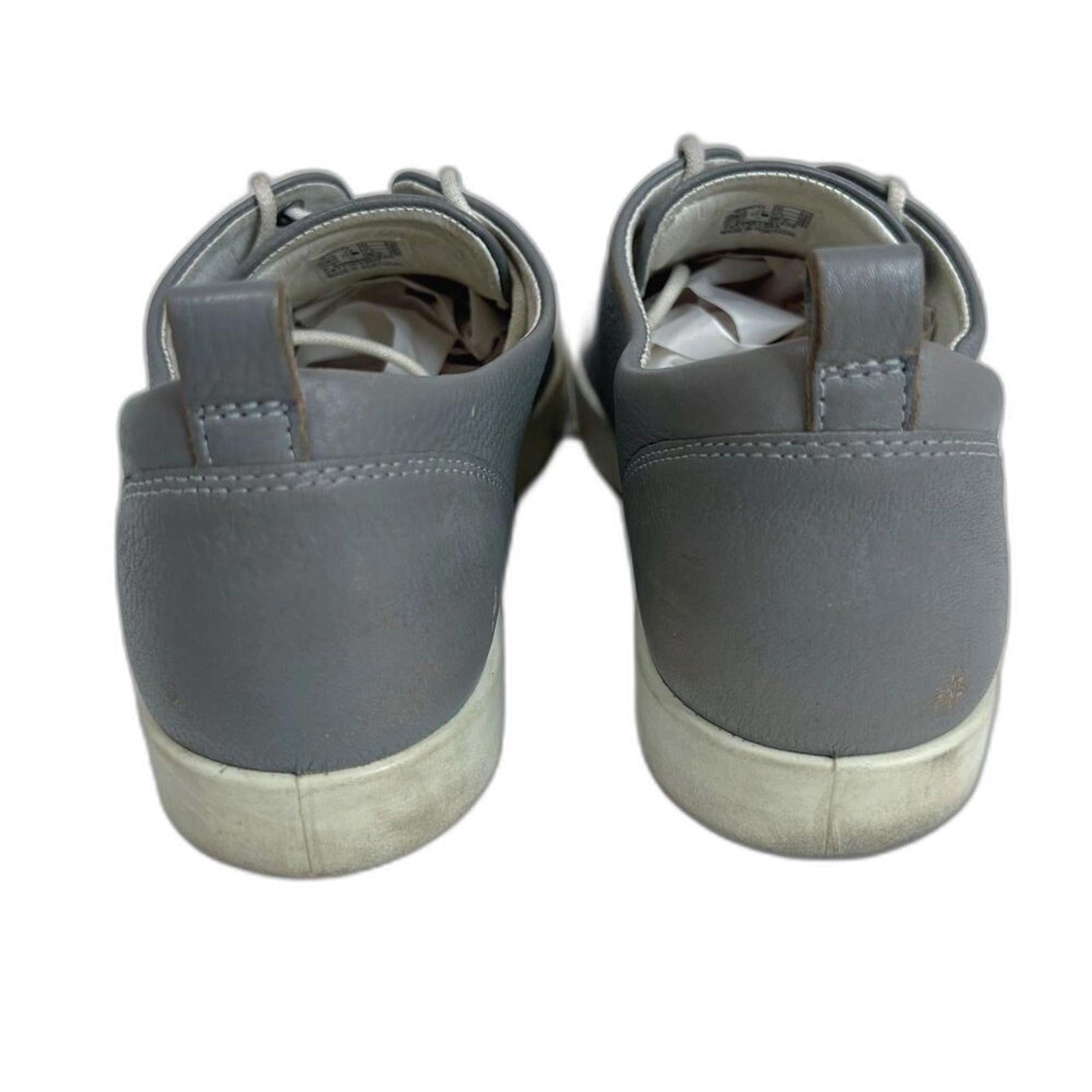 Ecco Gillian Grey Leather Lace Up Sneakers in Wild Dove Size 10-10.5