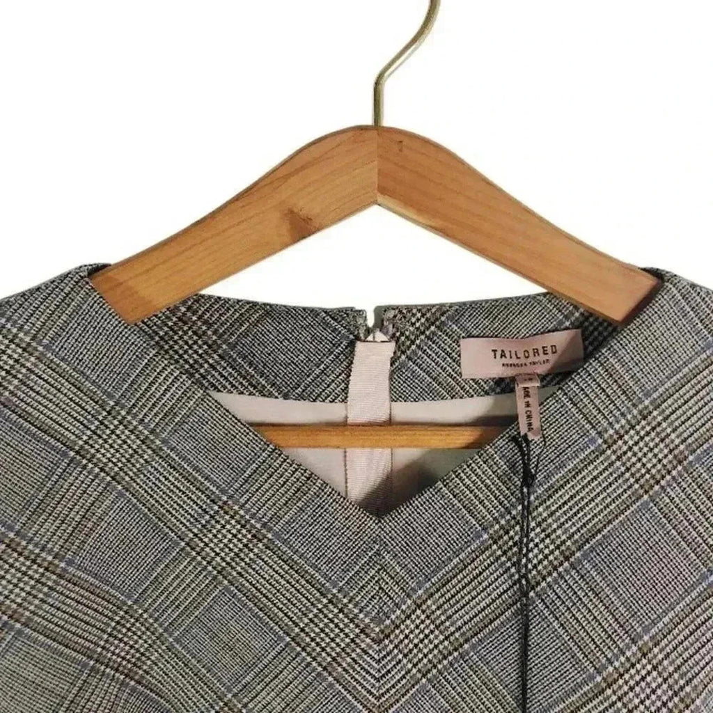 NWT Rebecca Taylor Tailored Plaid Sheath Dress Business Casual Office Size 10