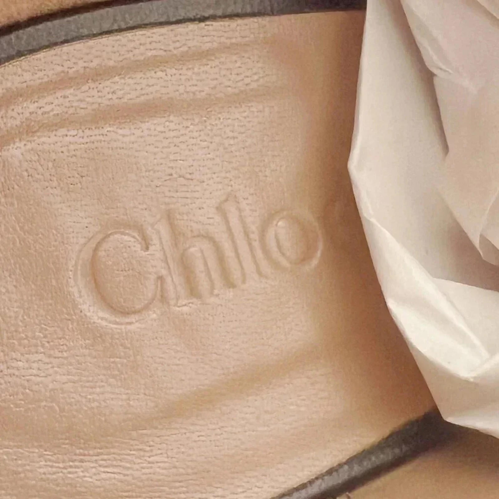 Chloe RARE Black Leather Heeled Booties Gold Detailing Women's Size 36.5 EU 6.5