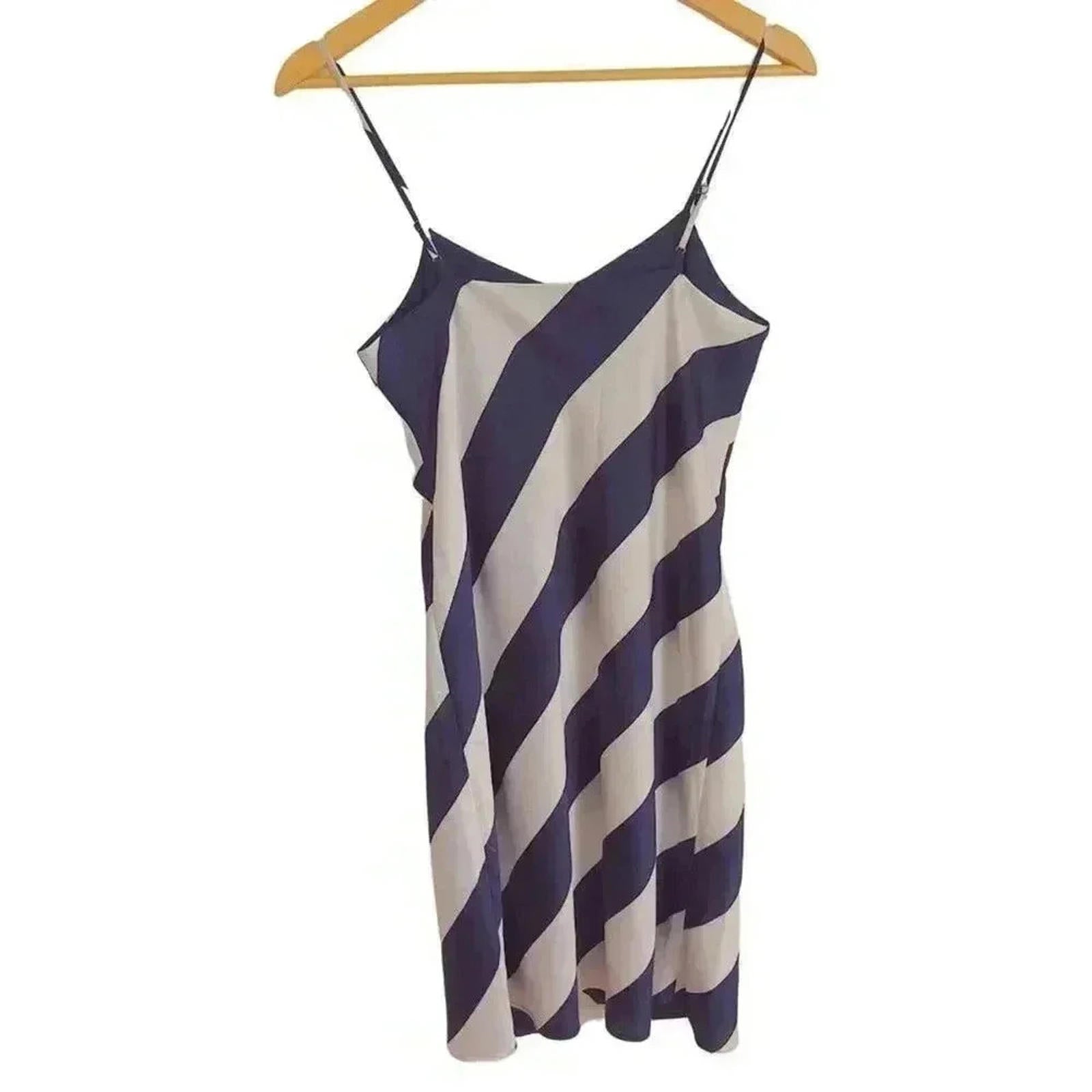 NWT Banana Republic Blue White Striped Slip Dress Women's Size 4P