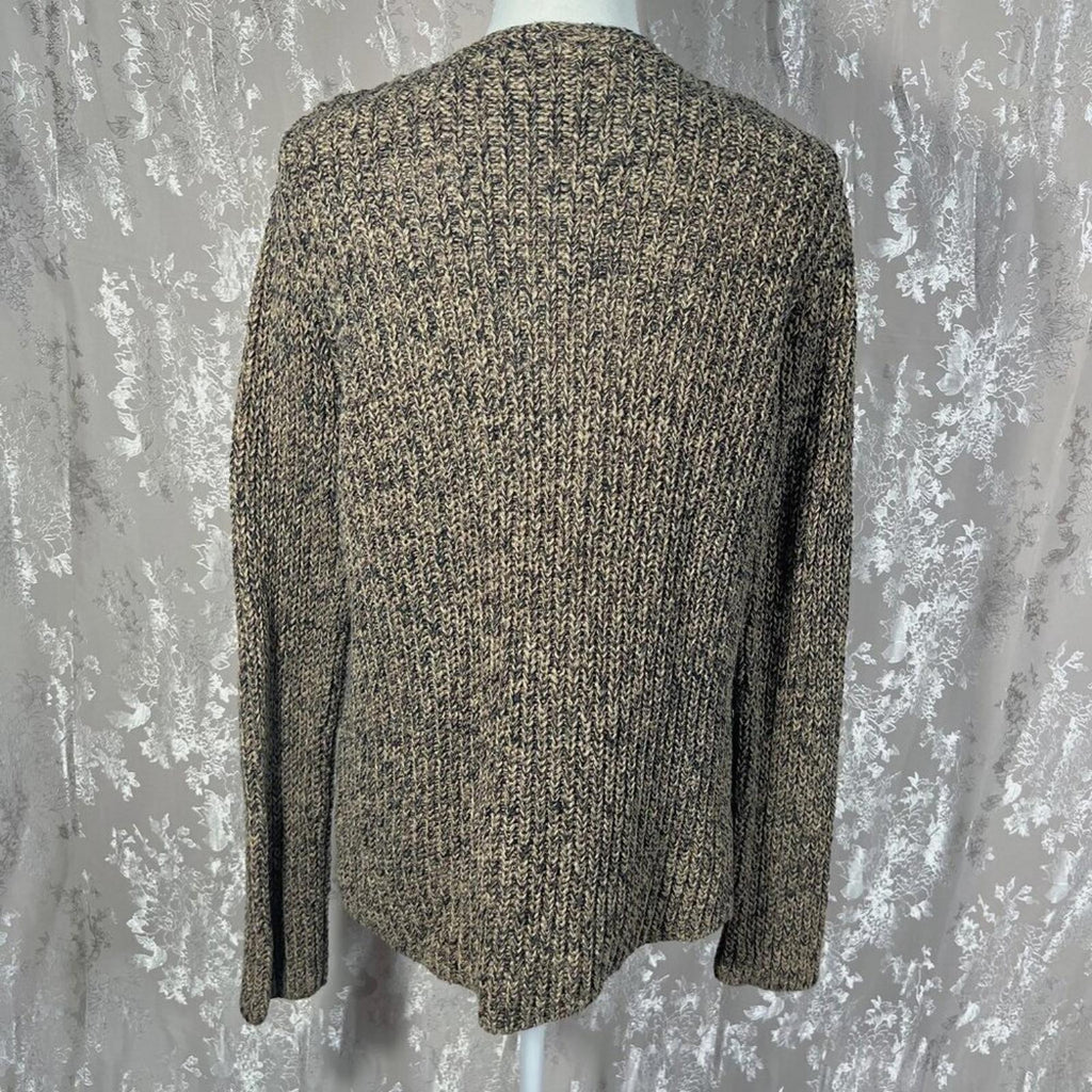 Ralph Lauren Vintage Chunky Knit Button Up Cardigan Tan and Brown Size L