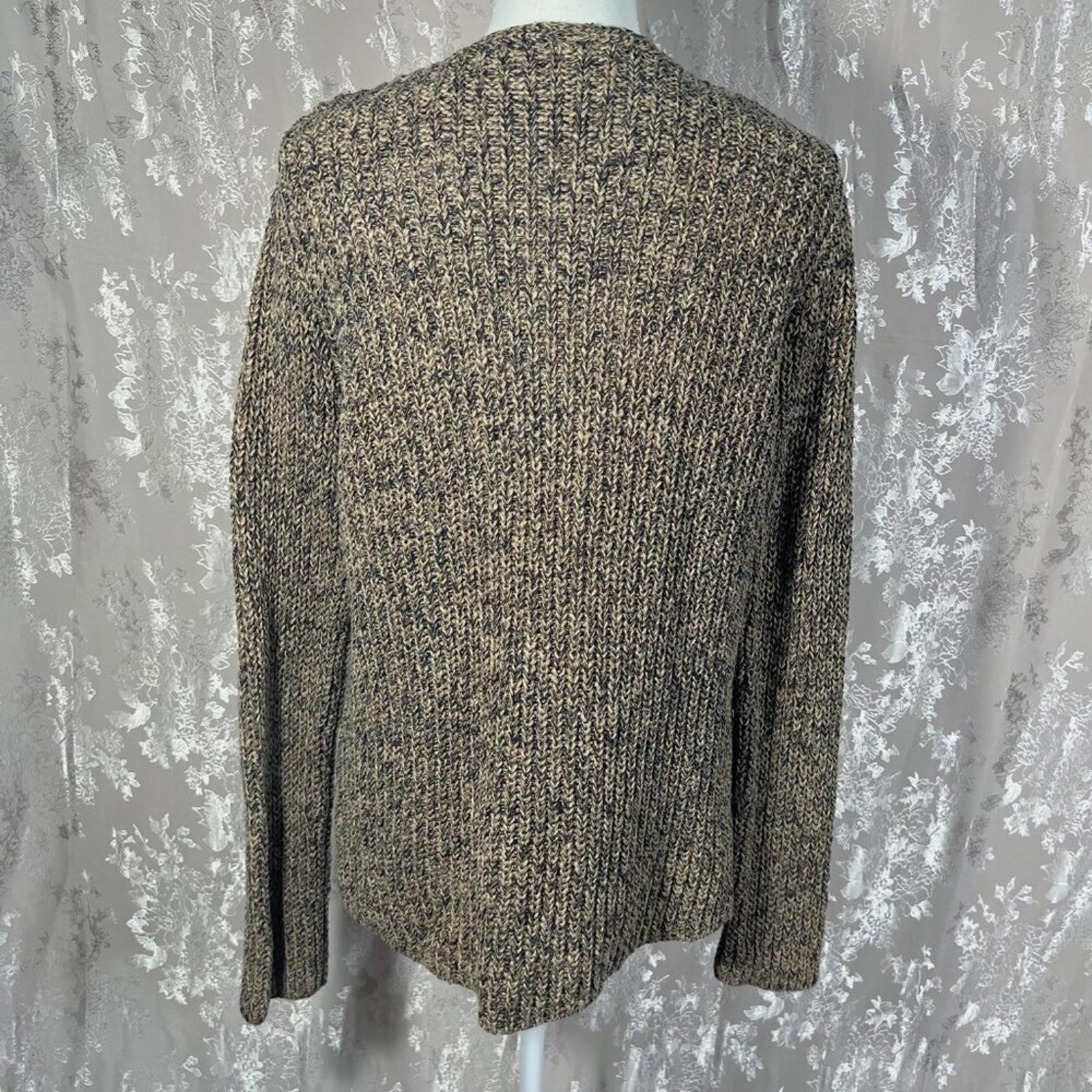 Ralph Lauren Vintage Chunky Knit Button Up Cardigan Tan and Brown Size L