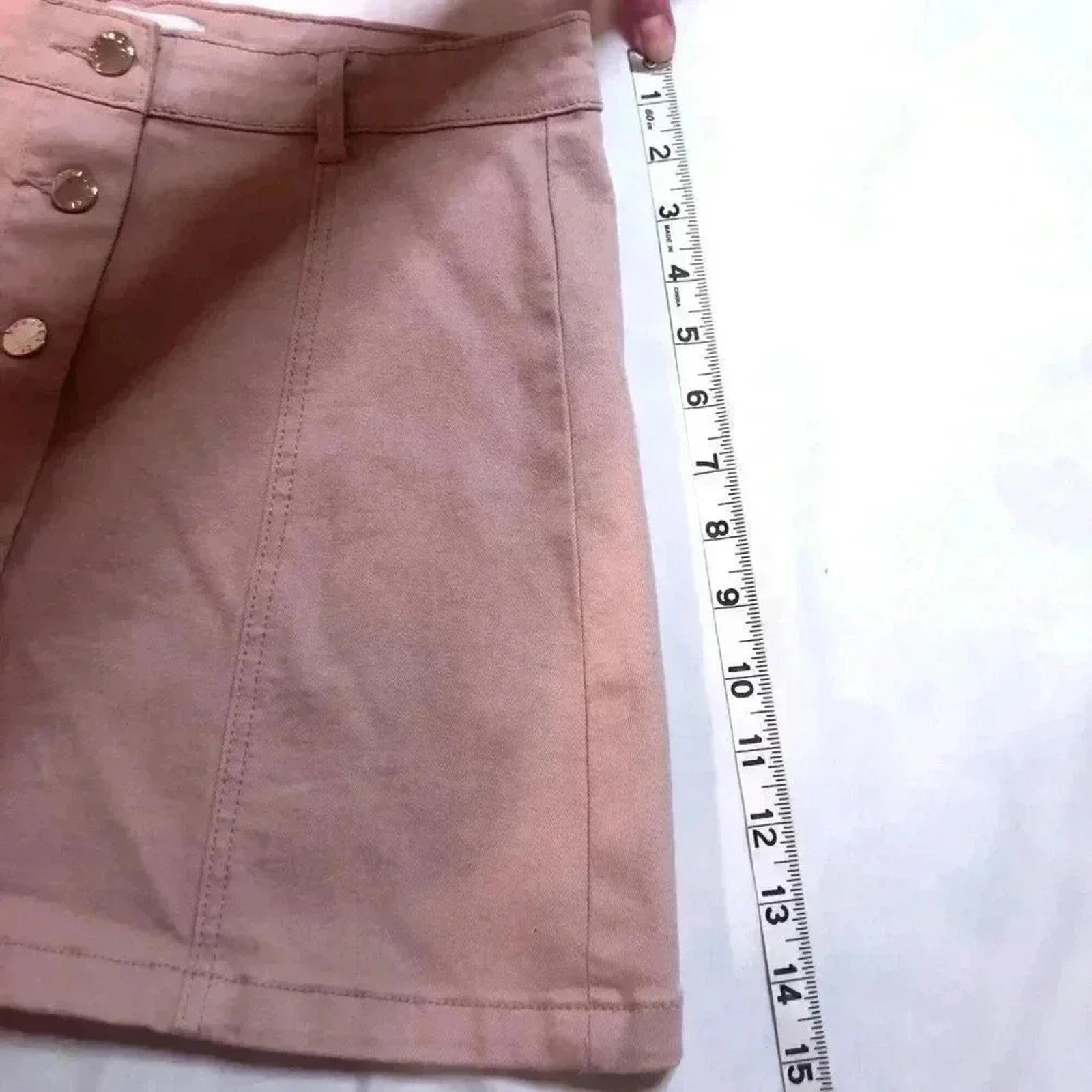 Forever 21 Button Up Mini Skirt Light Pink Ballerina Pink Women's Size 27