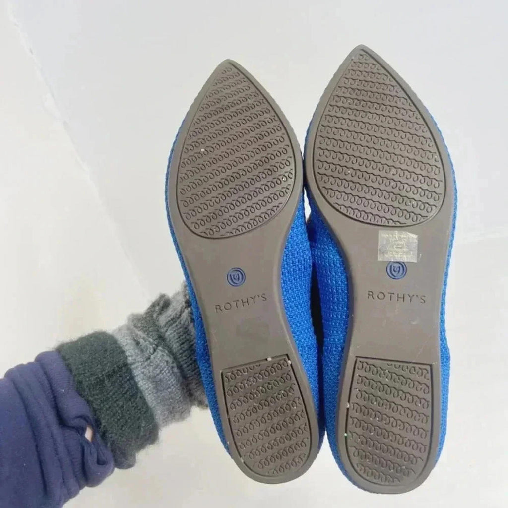 Rothy's Limited Edition The Point Lazuli Blue Knit Pointed Toe Flat Size 7