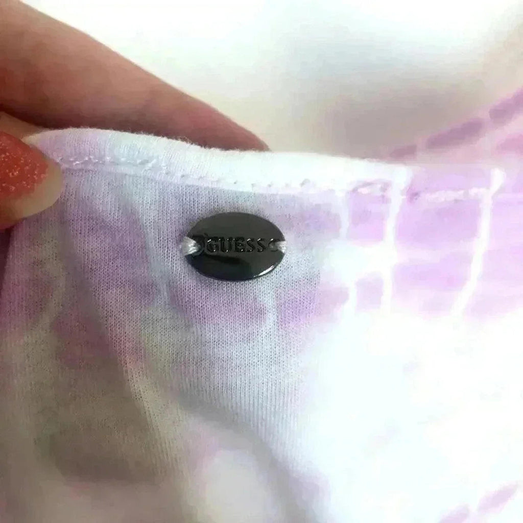 Guess Purple White Tie Dye Peplum Tank Sleeveless Women's Size S