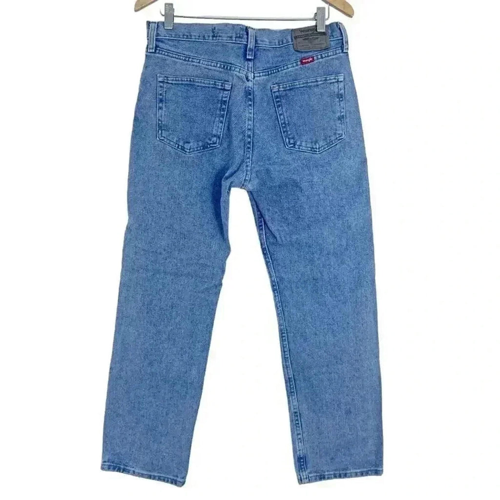 Wrangler Medium Wash Regular Fit Straight Leg Jeans Light Wash Mid Rise 32 x 30