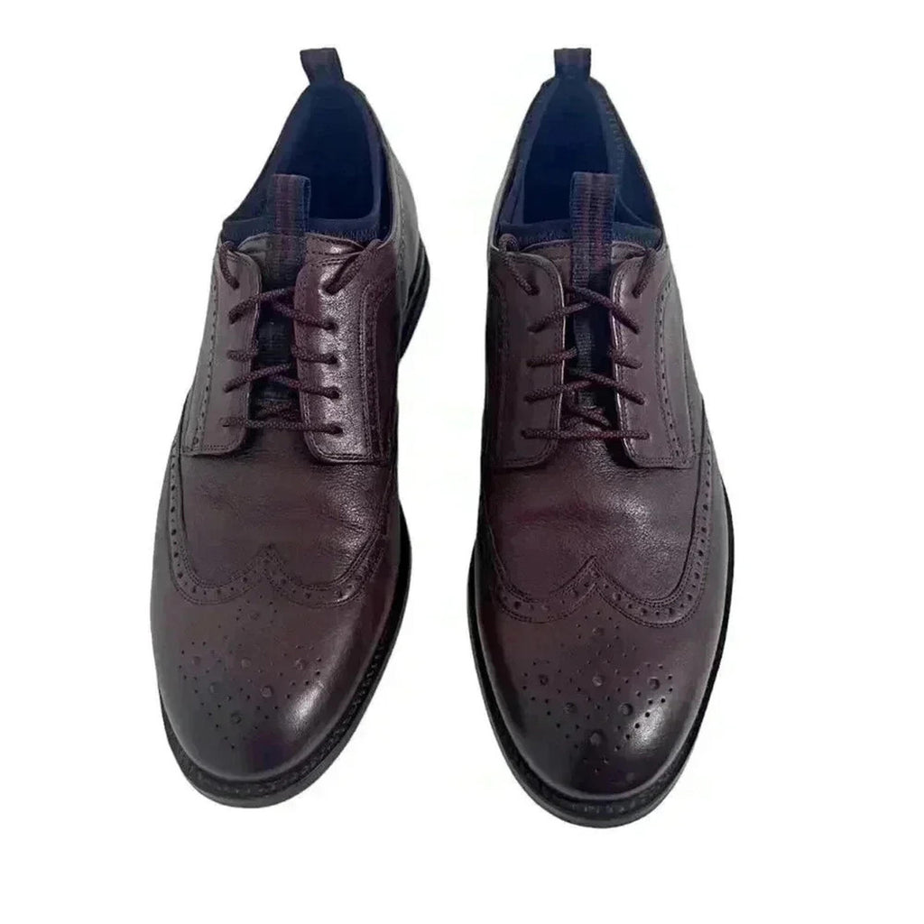 Cole Haan Burgundy Leather Oxfords Laceup Wingtip Shoes
