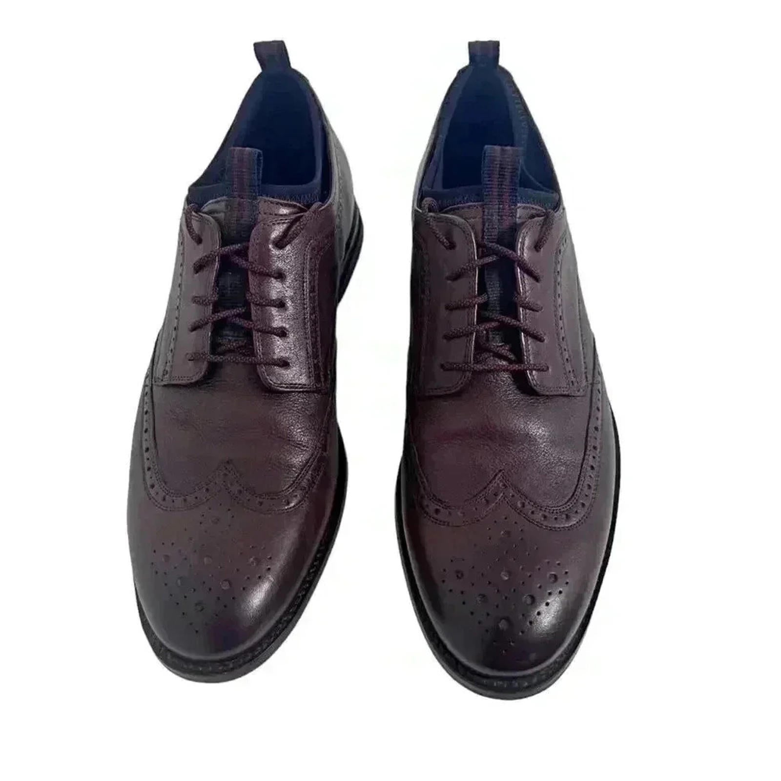 Cole Haan Burgundy Leather Oxfords Laceup Wingtip Shoes