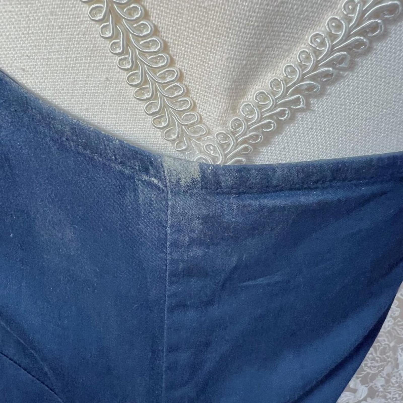 Vintage Anthropologie Odille Navy Blue Rice Paper Garden Dress Midi Dress Size 6