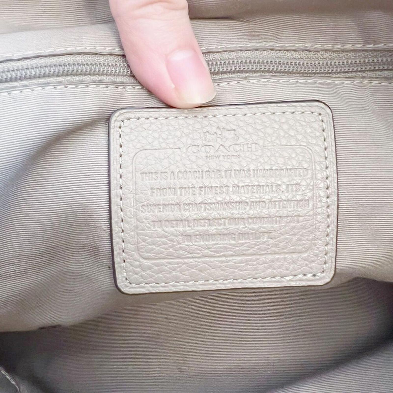 Coach Ava Tote in Taupe Leather and Suede Mixed Fabric Shoulder Bag Purse