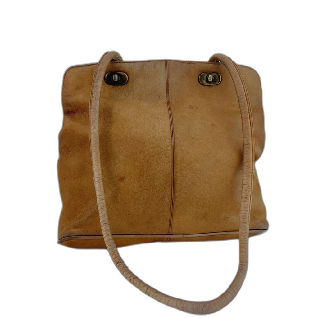 Frye Vintage Tan Leather Shoulder Bag Purse Western Boho