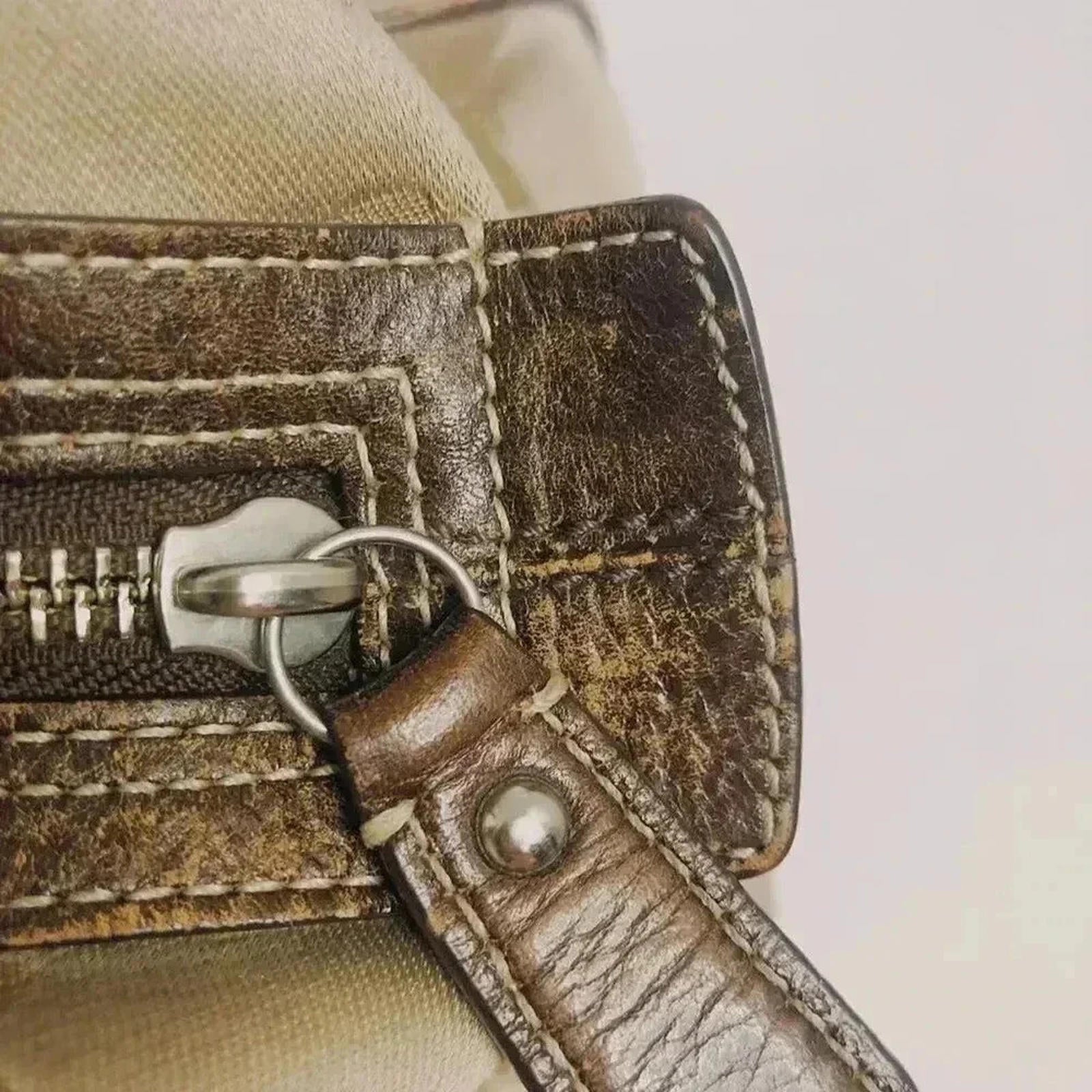 Coach Golden Embroidered Stagecoach Handbag Shoulder Bag