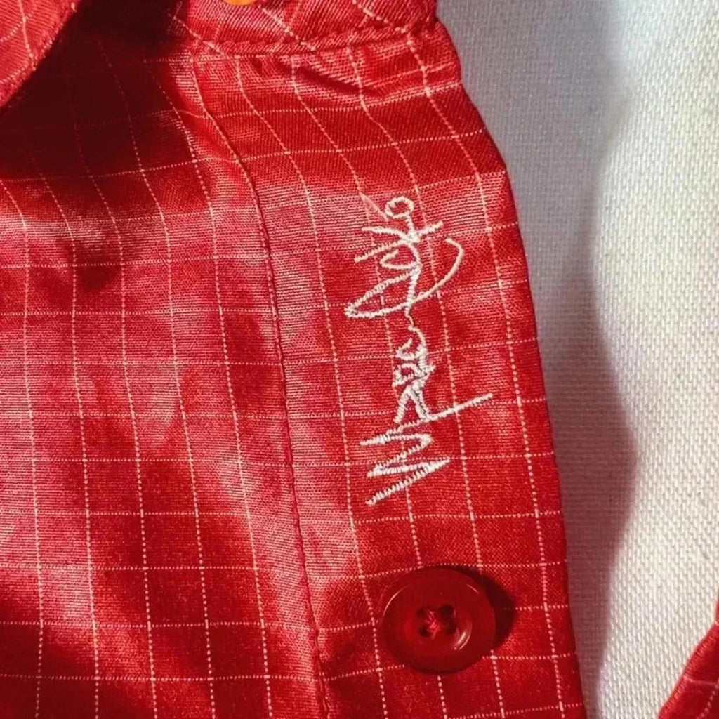 Ecko Unltd. Red Grid Pattern Men's Button Up Streetwear Size XL