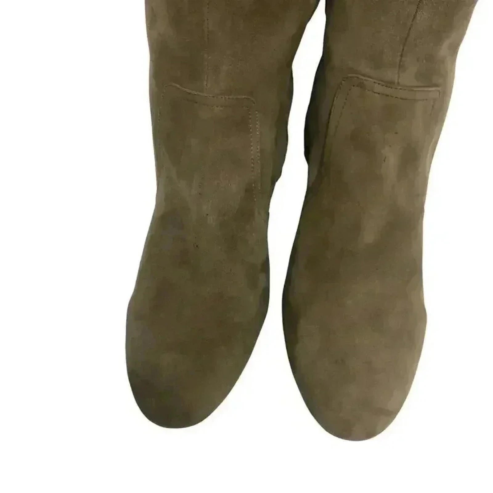 Bardolino Thigh High Tan Suede Heeled Boots Over Knee Women's Size 6