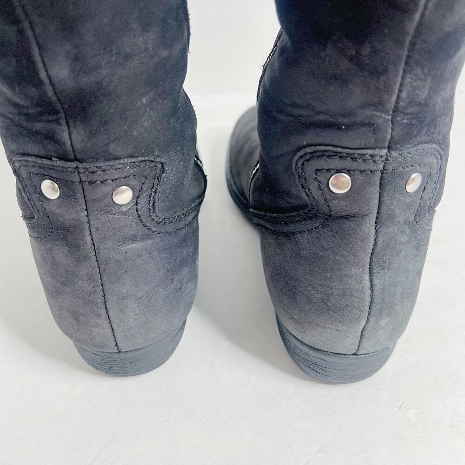 Born Grey Suede Knee High Foldover Zip Up Boots Women's Size 6.5