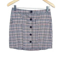 NWOT Urban Outfitters Plaid Button Up Mini Skirt Brown Tan Women's Size S