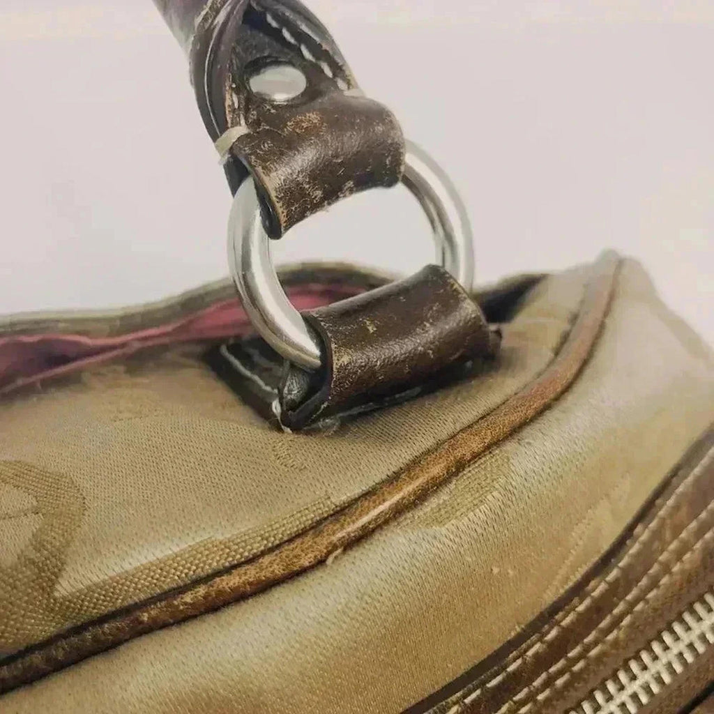 Coach Golden Embroidered Stagecoach Handbag Shoulder Bag