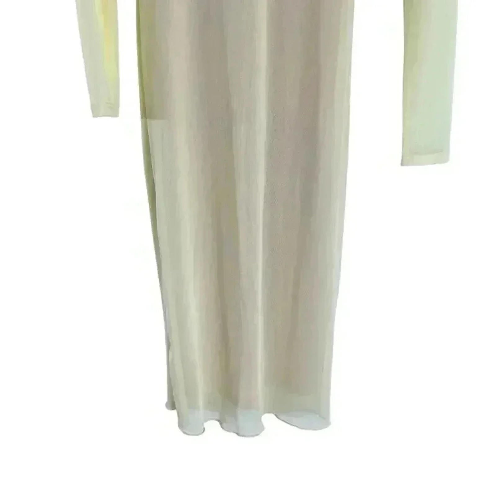 NWT Bailey Blue Yellow Mesh Turtleneck Long Sleeve Dress Women's Size M