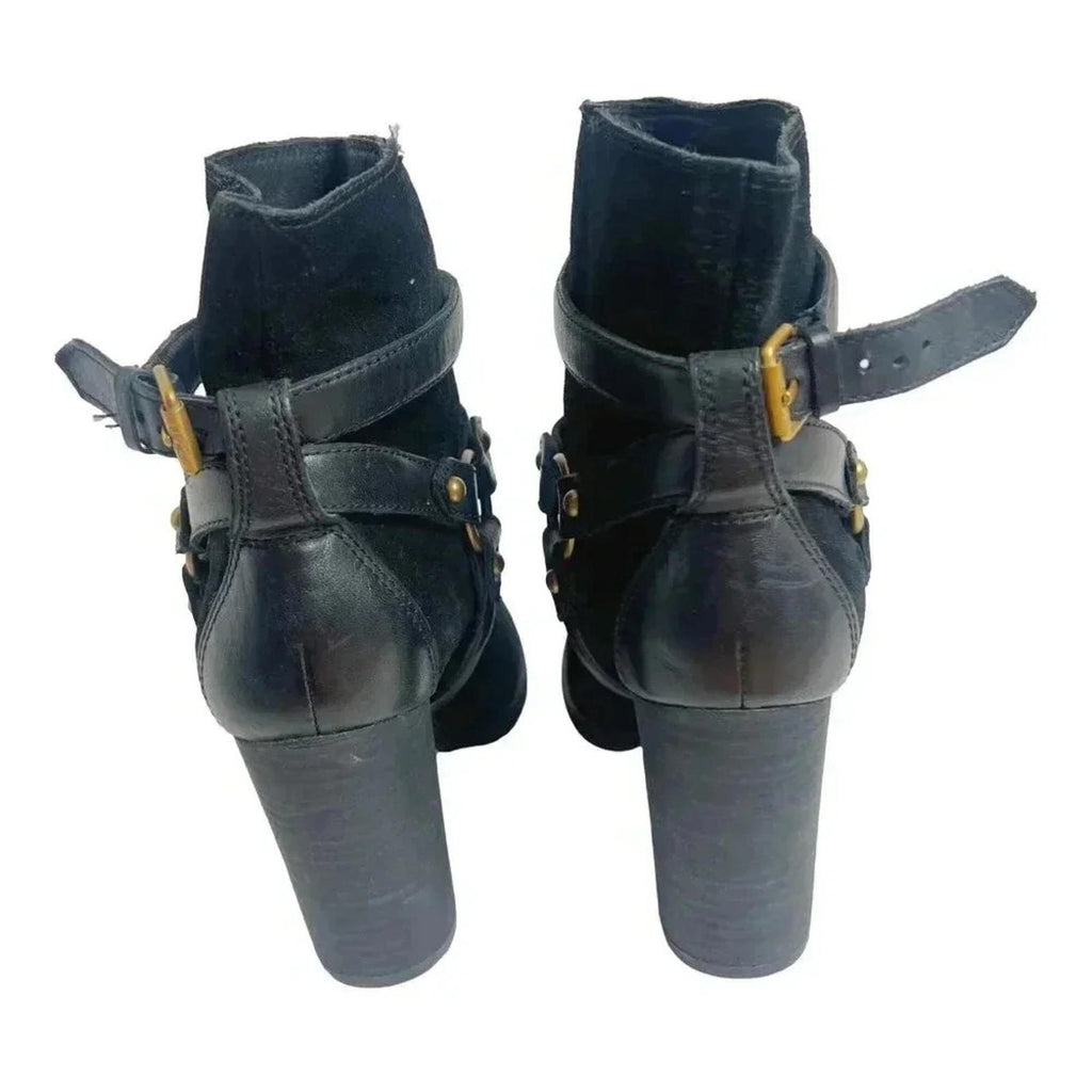 UGG Dandridge Black Suede Harness Boot Women's Size 6
