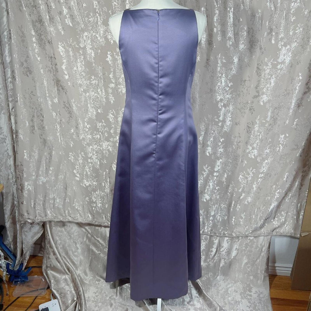 Vintage 1990s After Six Purple Lavender Satin Prom Dress Bridesmaid Gown Size 10