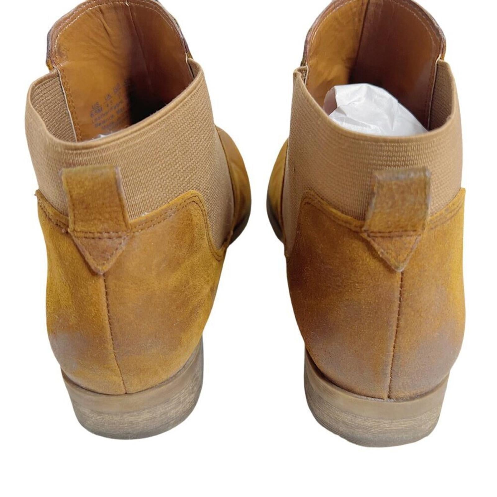 Franco Sarto Kabrina Brown Suede Distressed Leather Booties Boots Size 6.5
