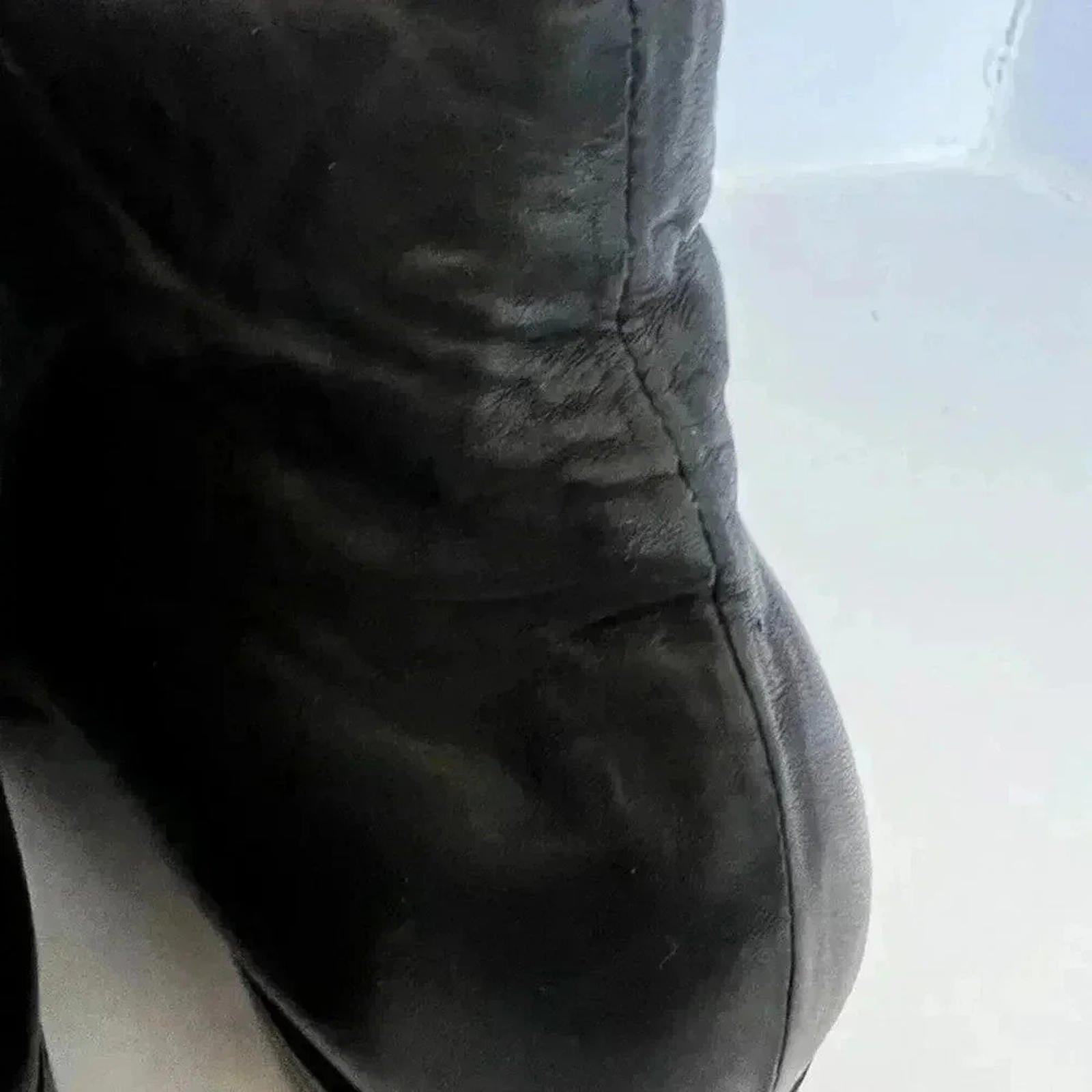 Valentino Vintage Black Leather Booties Ankle Boots Double Zip Women's Siz 5.5