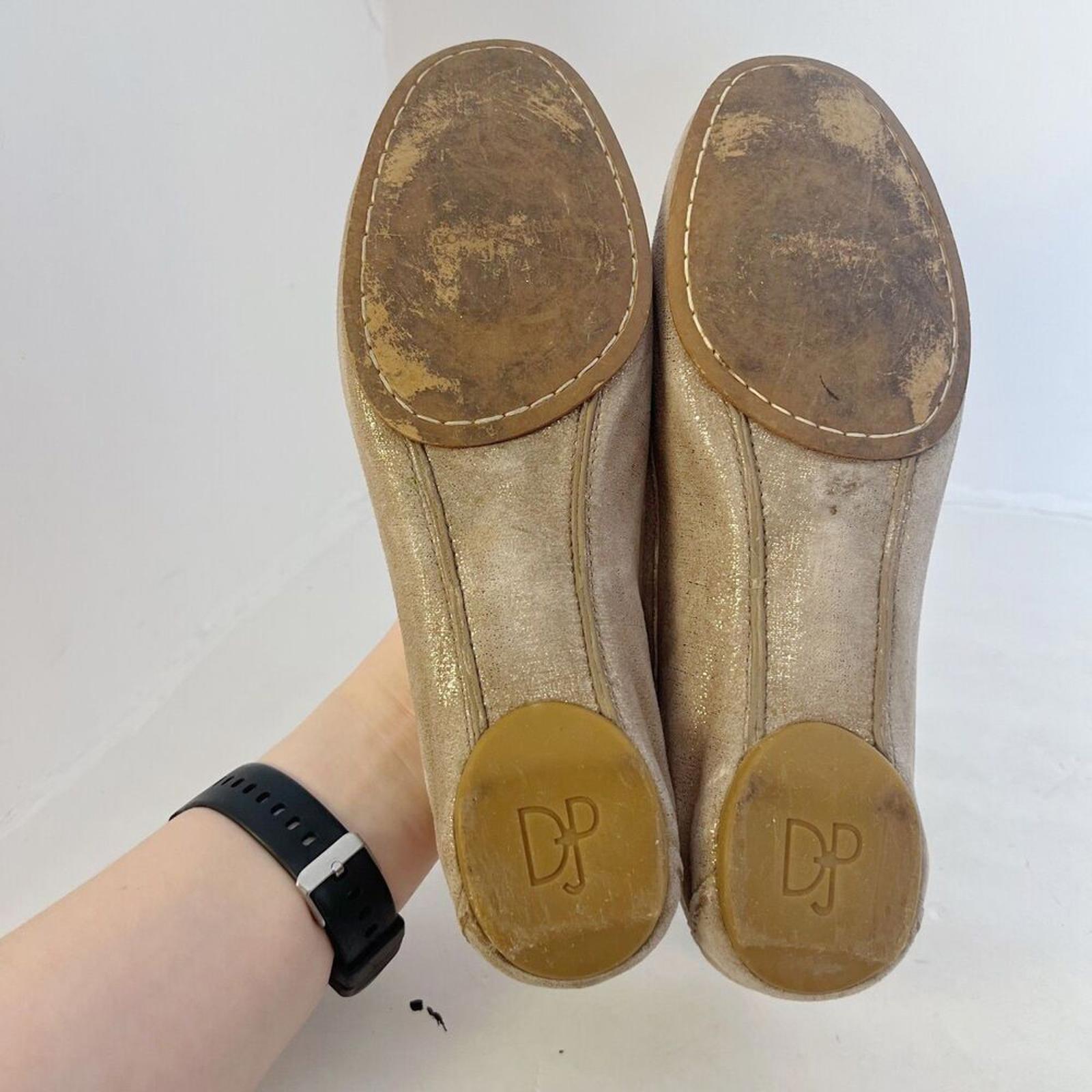 Donald J. Pliner Filo Tan Champagne Metallic Horsebit Loafers Women's Size 10