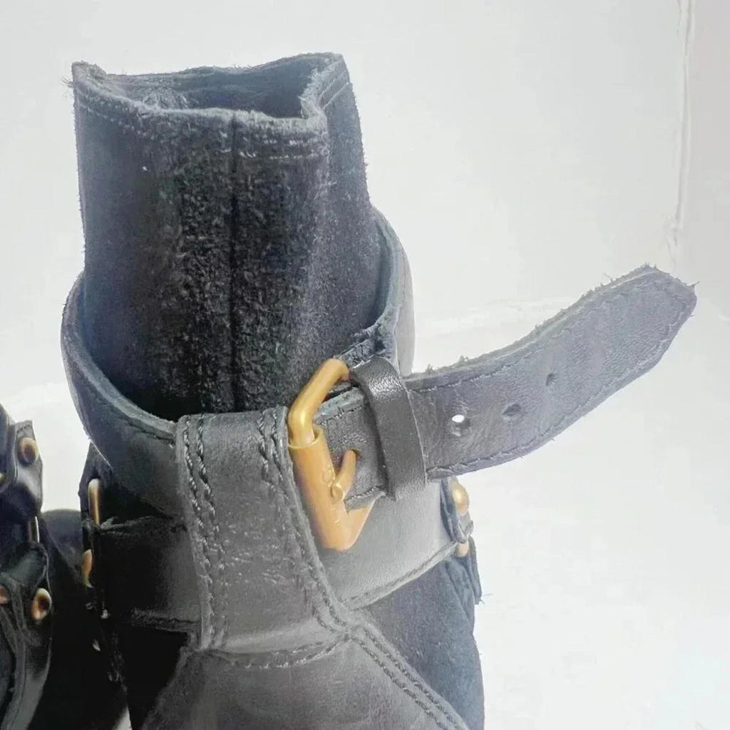 UGG Dandridge Black Suede Harness Boot Women's Size 6