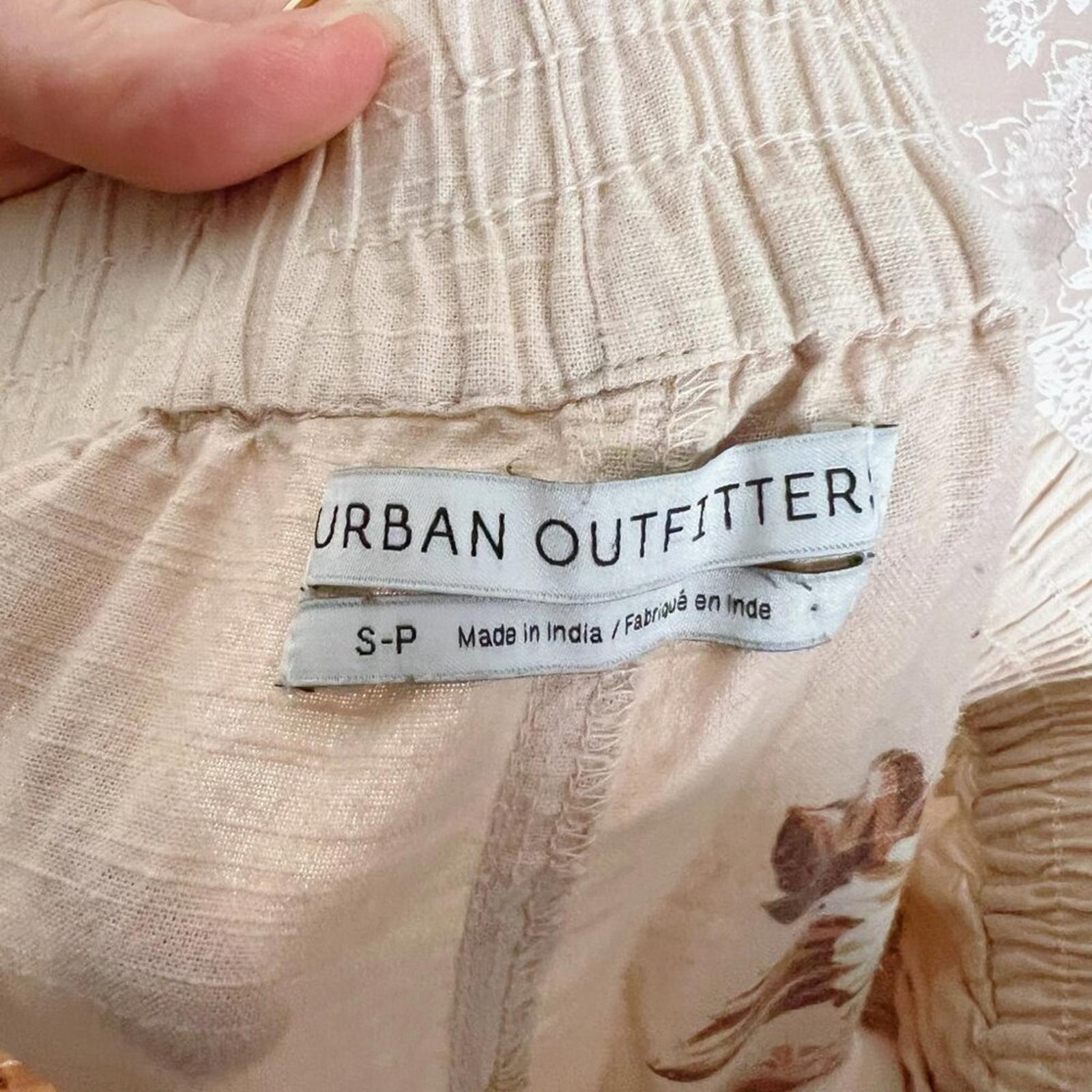 Urban Outfitters UO Drawstring Joggers Tan Floral Print Women's Size S